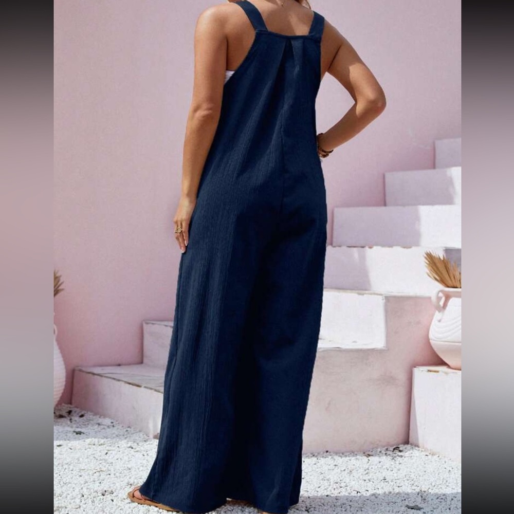 Plus size pink overall jumpsuit - Picture 13 of 14